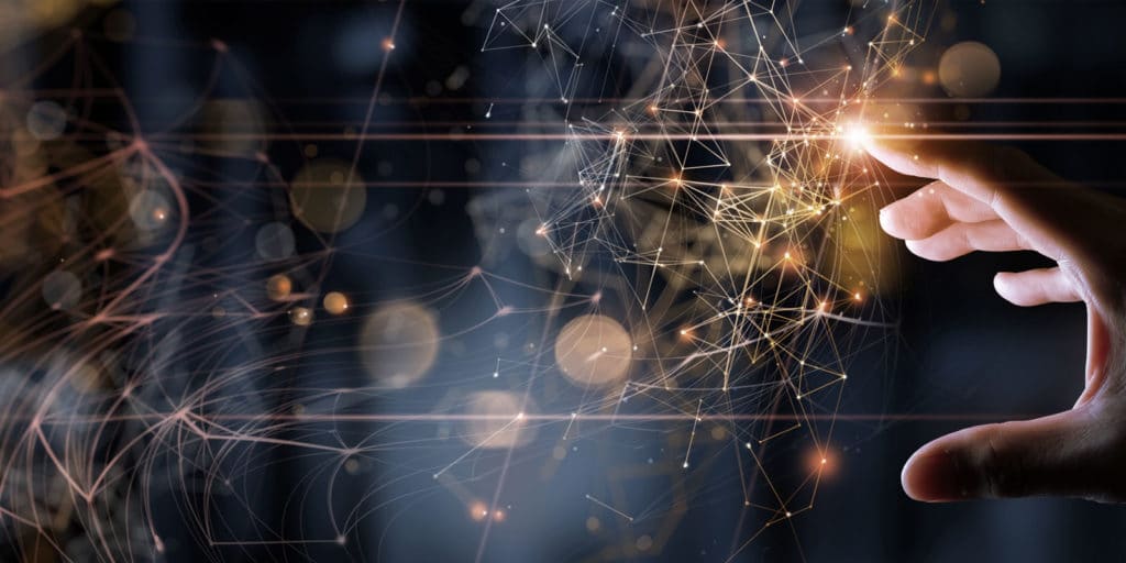 hand interacting with digital interface