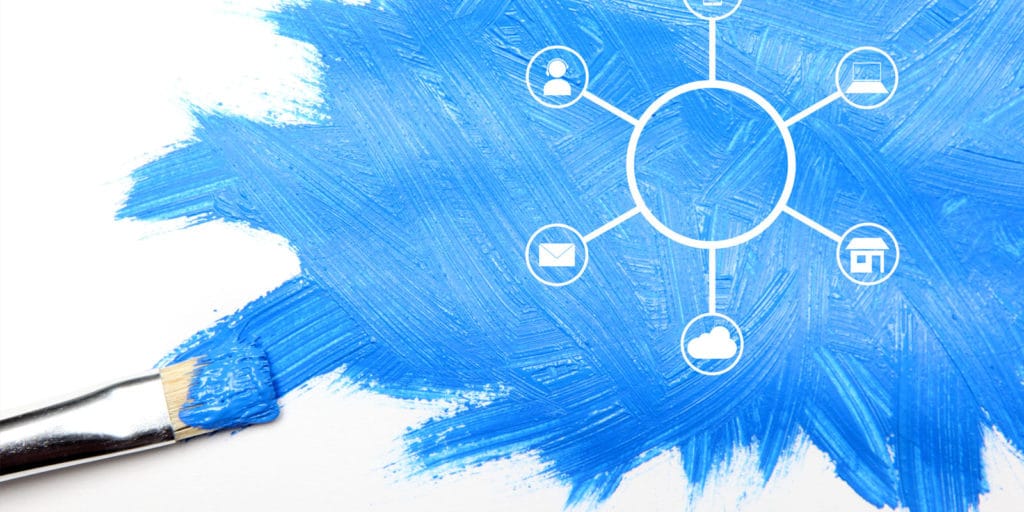 icons in paint depicting omnichannel