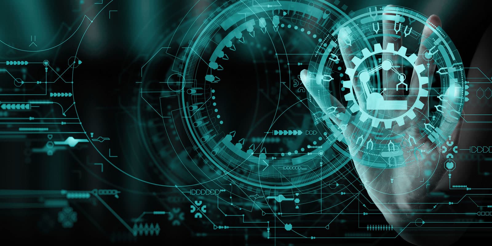 hand interacting with digital interface