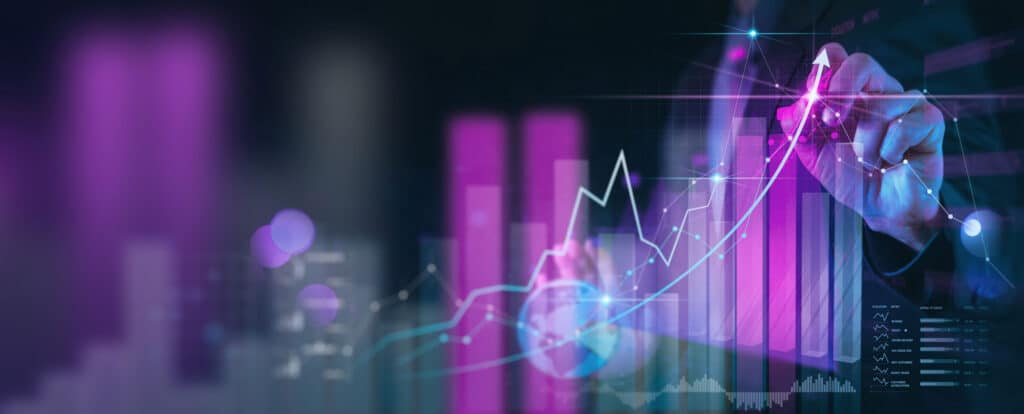 Upward trending sales graph